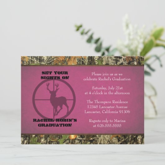 Invitations Camo Hot Pink (Debout devant)