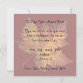 Invitations canadiennes Feuille d'érable personnal (Dos)