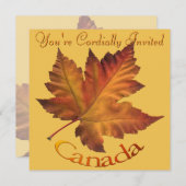 Invitations canadiennes Feuille d'érable personnal (Devant / Derrière)