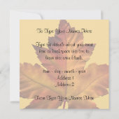 Invitations canadiennes Feuille d'érable personnal (Dos)