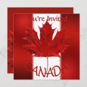 Invitations canadiennes Feuille d'érable personnal (Devant / Derrière)