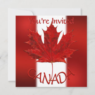 Invitations canadiennes Feuille d'érable personnal