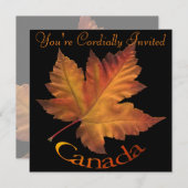 Invitations canadiennes Feuille d'érable personnal (Devant / Derrière)