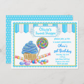 Invitations Candy Cupcake (Devant / Derrière)