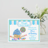 Invitations Candy Cupcake (Debout devant)