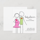 Invitations Carré Coed Baby Shower, 5x5 (Devant / Derrière)