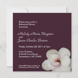 Invitations Carrés de Lotus Flower Purple