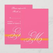 Invitations Carrés Swirl Pink Silver RSVP (Devant / Derrière)