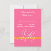 Invitations Carrés Swirl Pink Silver RSVP (Dos)