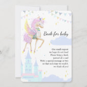 Invitations cartes à Baby shower plat avec licorne (Dos)