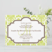 Invitations Chartreuse Mariage damassé (Debout devant)
