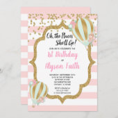 Invitations chaudes d'anniversaire de ballon à (Devant / Derrière)