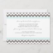 Invitations Chevron bleu gris de mariage (Dos)