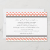 Invitations Chevron de corail gris de mariage (Dos)