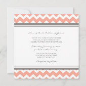 Invitations Chevron gris de corail de mariage (Dos)