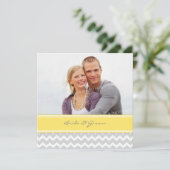 Invitations Chevron jaune gris de mariage de photo (Debout devant)