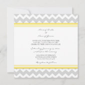 Invitations Chevron jaune gris de mariage de photo (Dos)