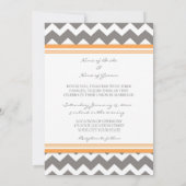 Invitations Chevron orange gris de mariage de (Dos)