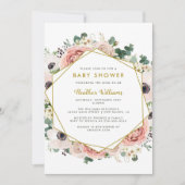 Invitations Chic Floral Baby Shower (Devant)