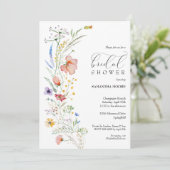 Invitations Chic Floral de douche nuptiale (Debout devant)