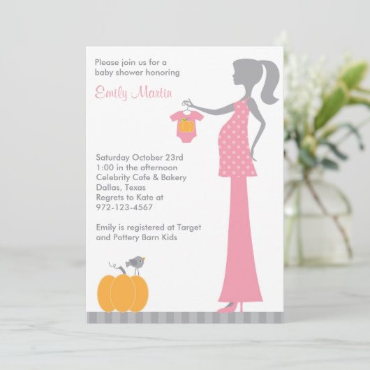 Invitations Chic Pink et Grey (Debout devant)