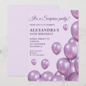 Invitations Chic Surprise Purple 94e anniversaire (Devant / Derrière)