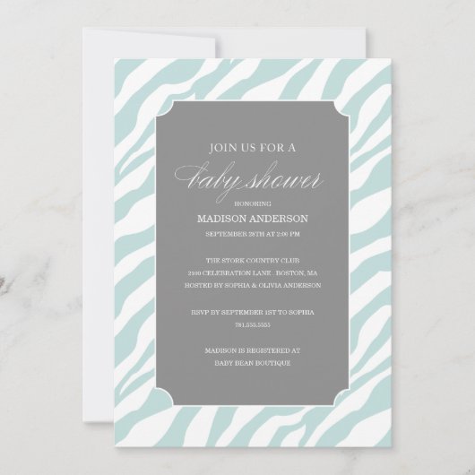 INVITATIONS CHICS DE BABY SHOWER DE LA DOUCHE (Devant)