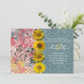 Invitations chics de mariage de Boho de tournesol (Debout devant)