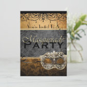Invitations chics de mascarade de brun de cru (Debout devant)