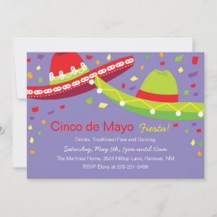 Invitations Cinco de Mayo Sombrero Fiesta
