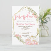 Invitations Citrouille De Douche Bébée Pour Une Fi (Debout devant)