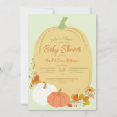 Invitations Citrouilles d'automne de douche bébé (Devant)