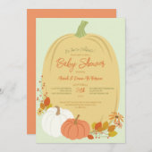 Invitations Citrouilles d'automne de douche bébé (Devant / Derrière)