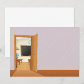 Invitations Classeur à travers une porte ouverte (Devant / Derrière)