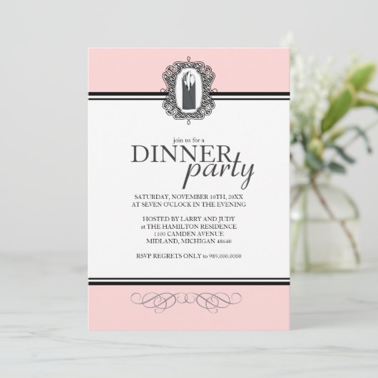 Invitations Classique Chic Dinner Party (Debout devant)