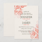 Invitations Classique Ombre Coral Wedding (Devant / Derrière)