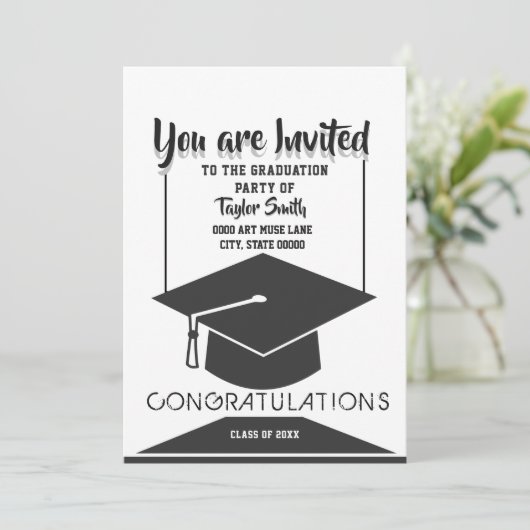 Invitations classiques à la fête de graduation noi (Debout devant)