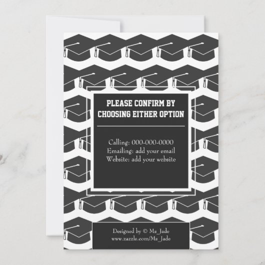 Invitations classiques à la fête de graduation noi (Dos)