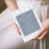 Invitations classiques à mariage bleu poussiéreux