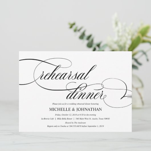 Invitations classiques de la répétition de mariage (Debout devant)