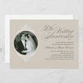 Invitations classiques en grès du 50e anniversaire (Devant / Derrière)