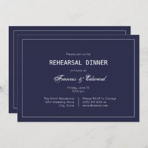 Invitations classiques pour le dîner de répétition