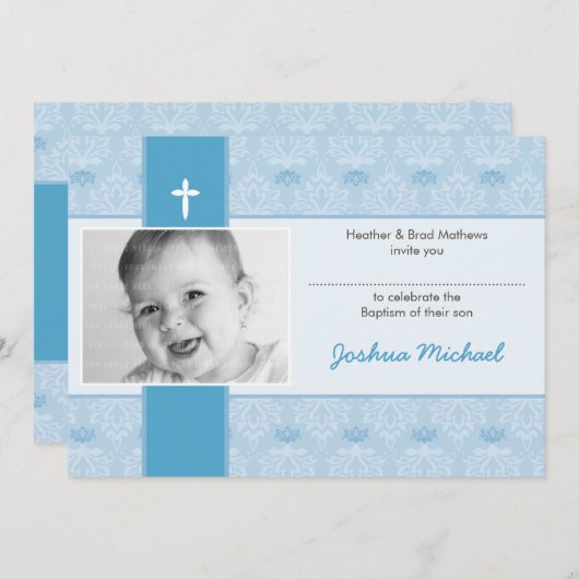 INVITATIONS CLASSY BAPTISM :: jolie 1L (Devant / Derrière)