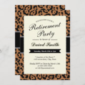 Invitations Classy Empreinte de léopard Retraite P (Devant / Derrière)