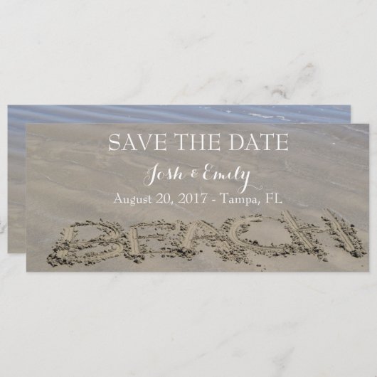 Invitations Clear Sandy Beach (Devant / Derrière)