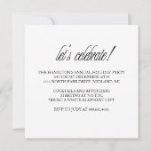 Invitations Cocktail Party pour les fêtes (Dos)