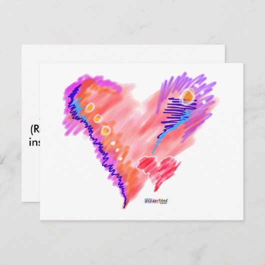 INVITATIONS - Coeur senti (Devant / Derrière)