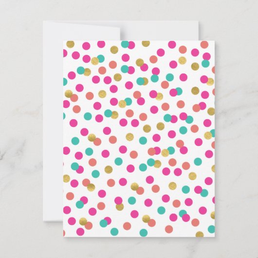 Invitations Colorées Confetti Anniversaire de enfa (Dos)