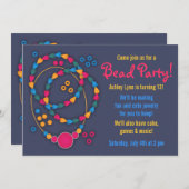 Invitations Colorées de bijoux en perle (Devant / Derrière)