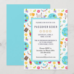 Invitations colorées de sédar de Pâque moderne
